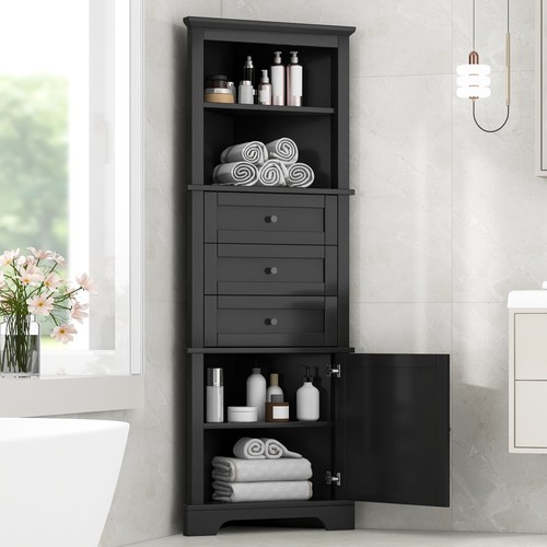 Tall corner cabinet black - tall,