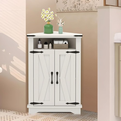 Corner bathroom storage - bathroom, floor