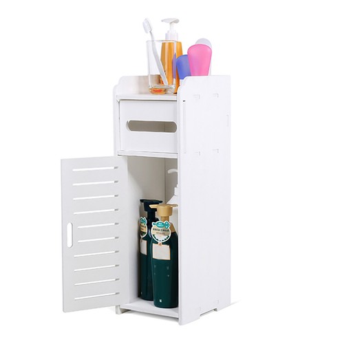 White wooden bathroom cabinet - white,