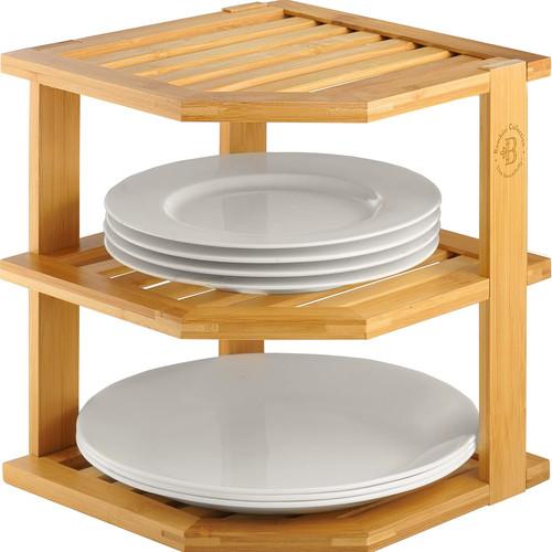 Bamboo corner rack - -, stackable